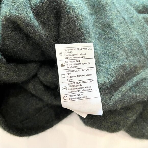 VINCE DARK GREEN BOILED CASHMERE FRONT WRAP SWEATER PULLOVER - S - Picture 13 of 13